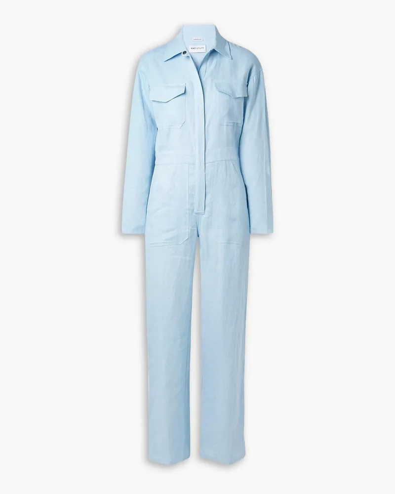 Rivet Utility Powerhouse Jumpsuit aus Leinen Blau