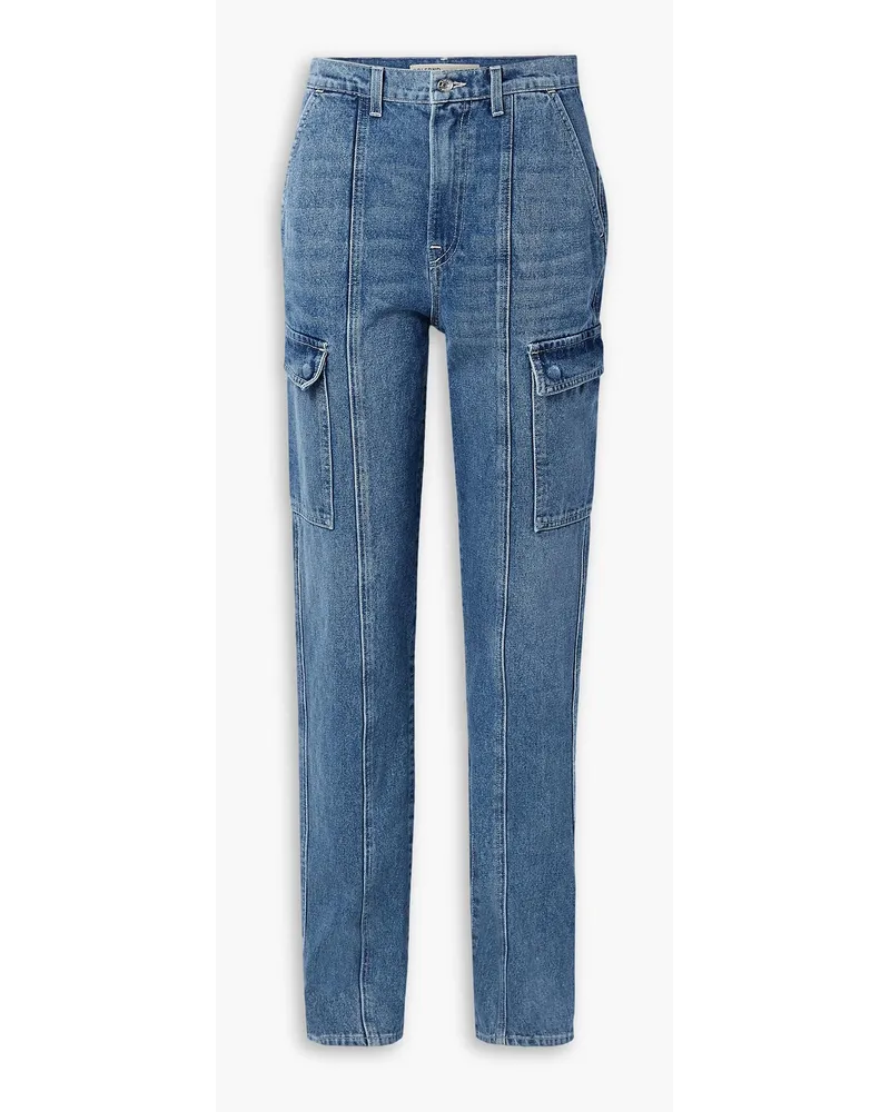 GRLFRND Harper hoch sitzende Jeans mit geradem Bein Blau