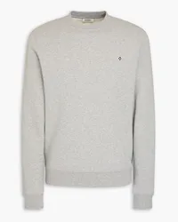 Sandro Sweatshirt aus meliertem Baumwollfleece mit Applikationen Grau