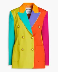 Moschino Blazer aus Grain de Poudre aus Wolle inColour-Block-Optik Orange