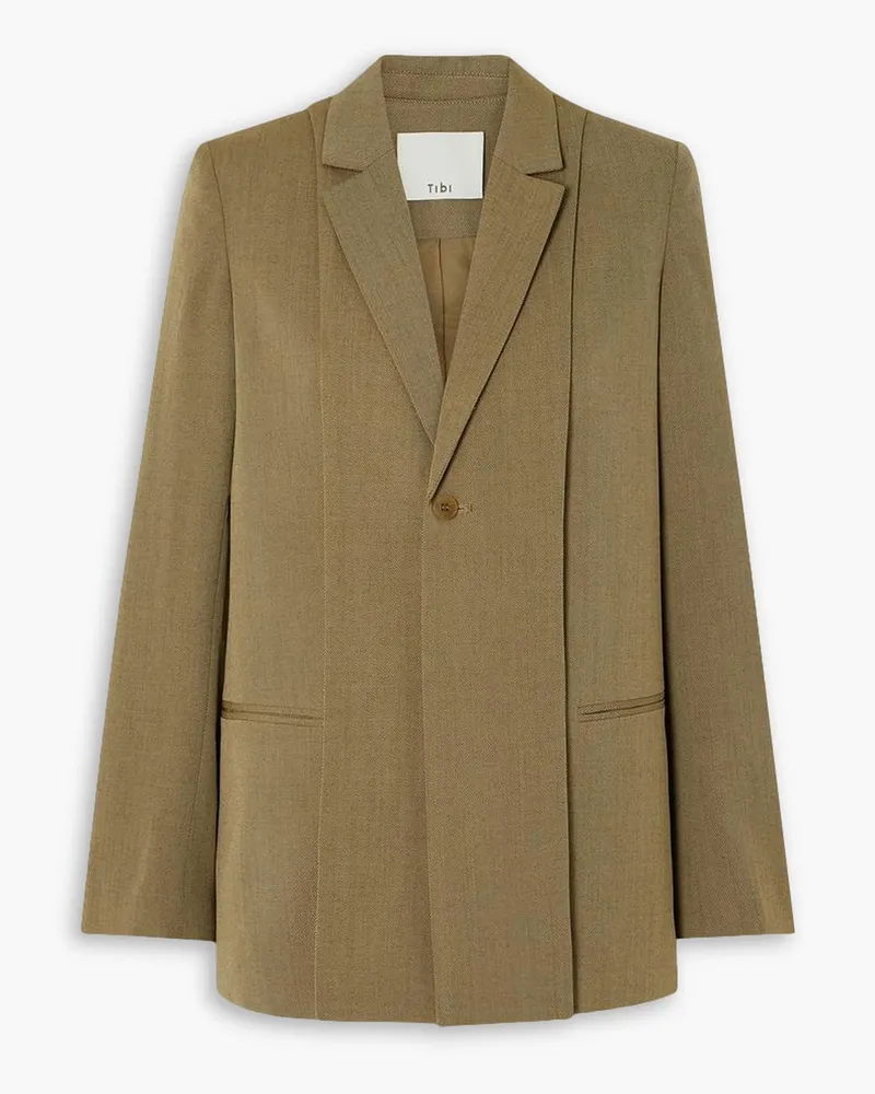 tibi Blazer aus Woll-Twill Braun