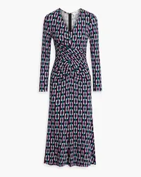 Diane von Furstenberg Timmy printed Lyocell and wool-blend midi dress Schwarz