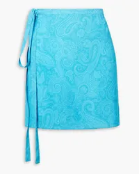 Etro Mini-Wickelrock aus Jacquard Blau