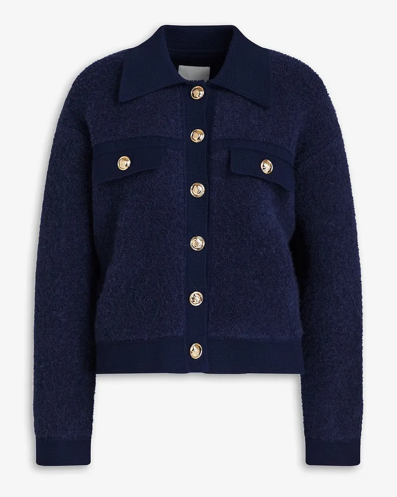 Sandro Cardigan aus Bouclé-Strick Blau