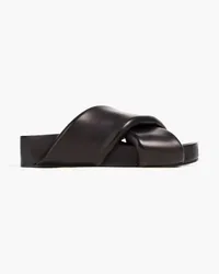 Jil Sander Sandalen aus Leder Schwarz