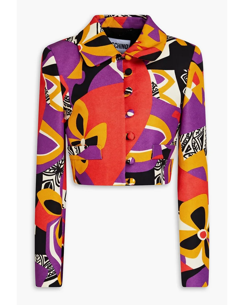 Moschino Jacke aus einer Baumwollmischung mit Print Lila