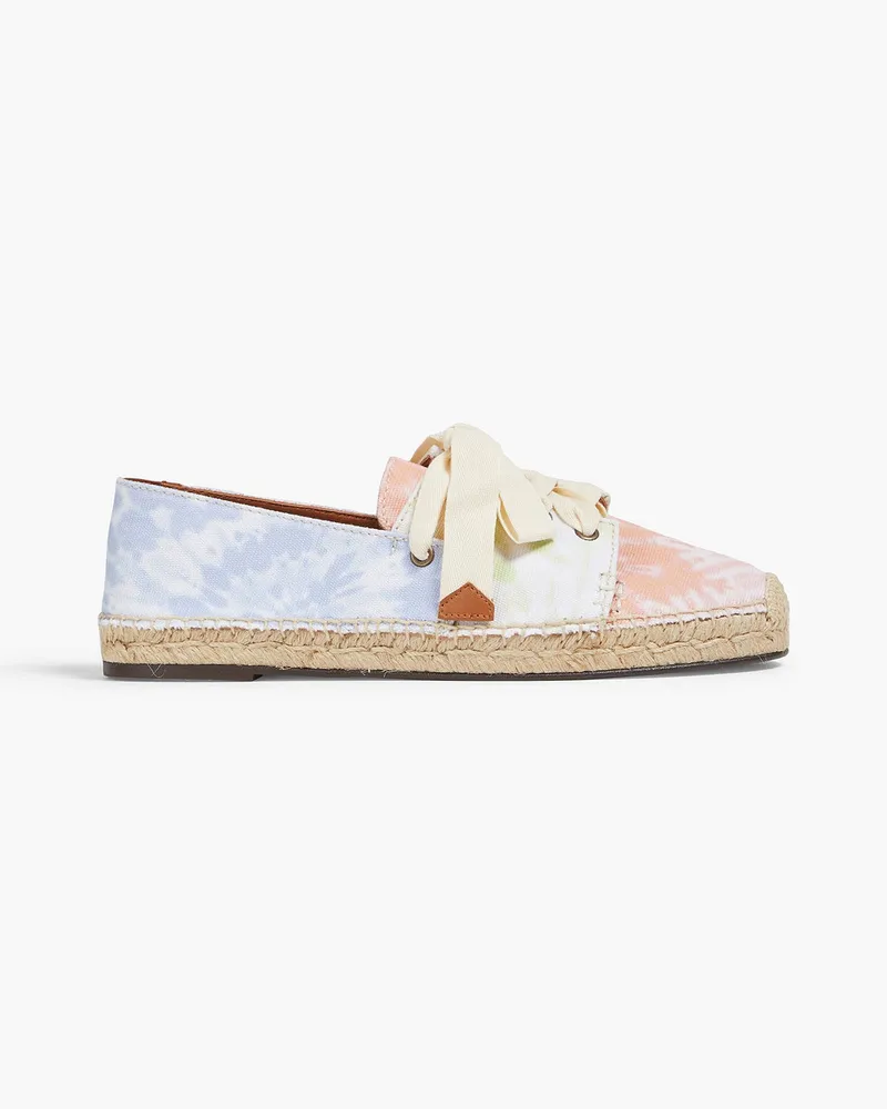 Zimmermann Espadrilles aus Canvas mit Schnürung und Batikmuster Blau