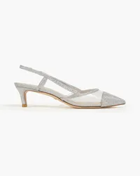 Stuart Weitzman Slingback-Pumps aus Lamé und PVC mit Glitter-Finish Metallic