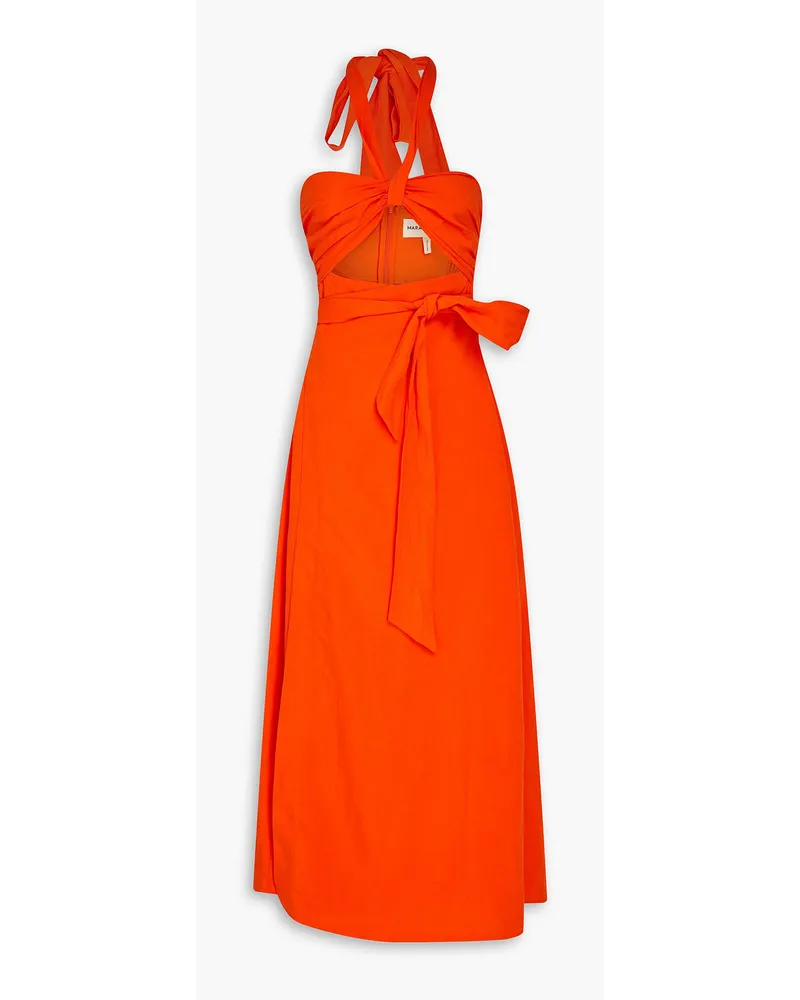 Mara Hoffman Paula Midikleid aus einer TENCEL™-Leinenmischung mit Cut-outs Orange