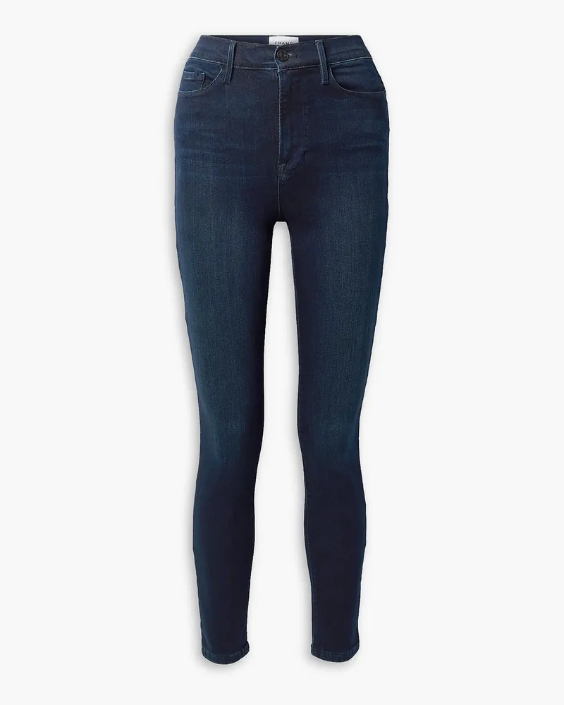 Frame Denim Ali hoch sitzende Skinny Jeans Blau