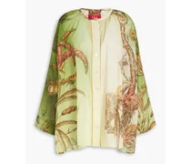 Petone bedruckte Oversized-Bluse aus Baumwollmusselin mit Farbverlauf