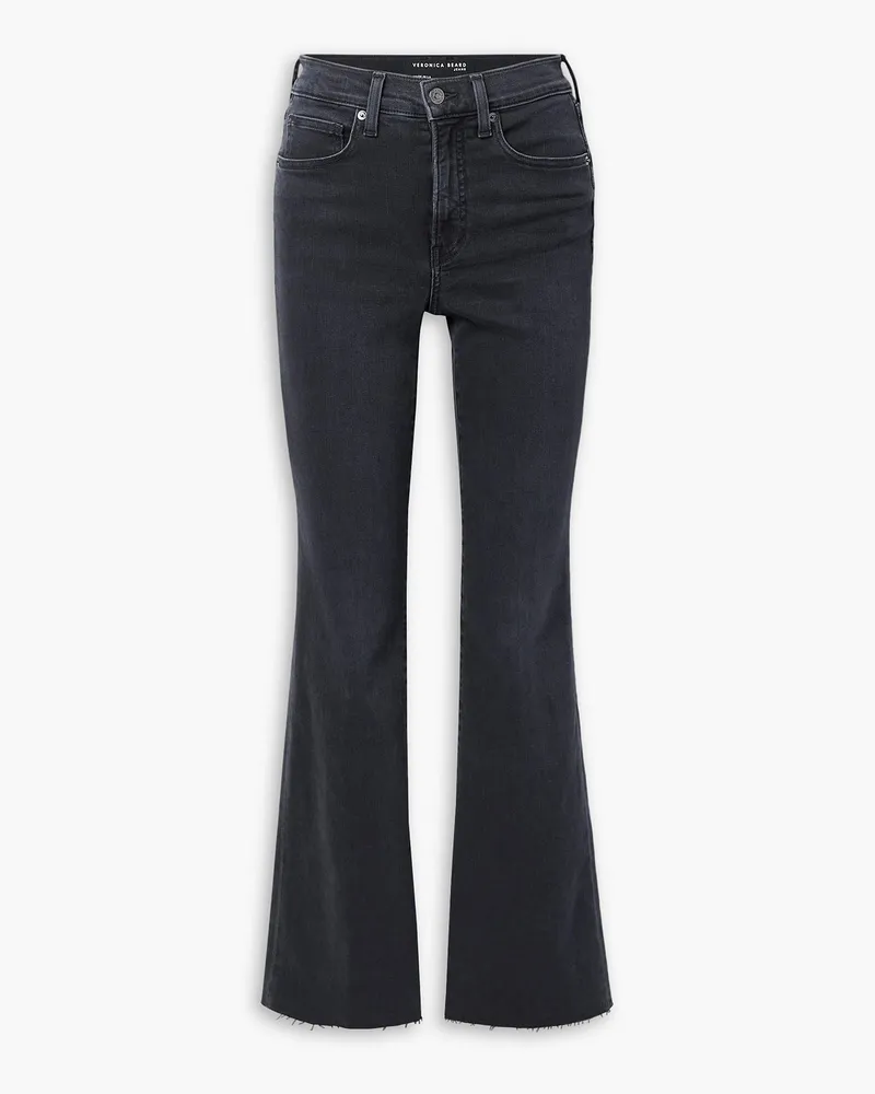 Veronica Beard Leena hochsitzende Bootcut-Jeans Grau