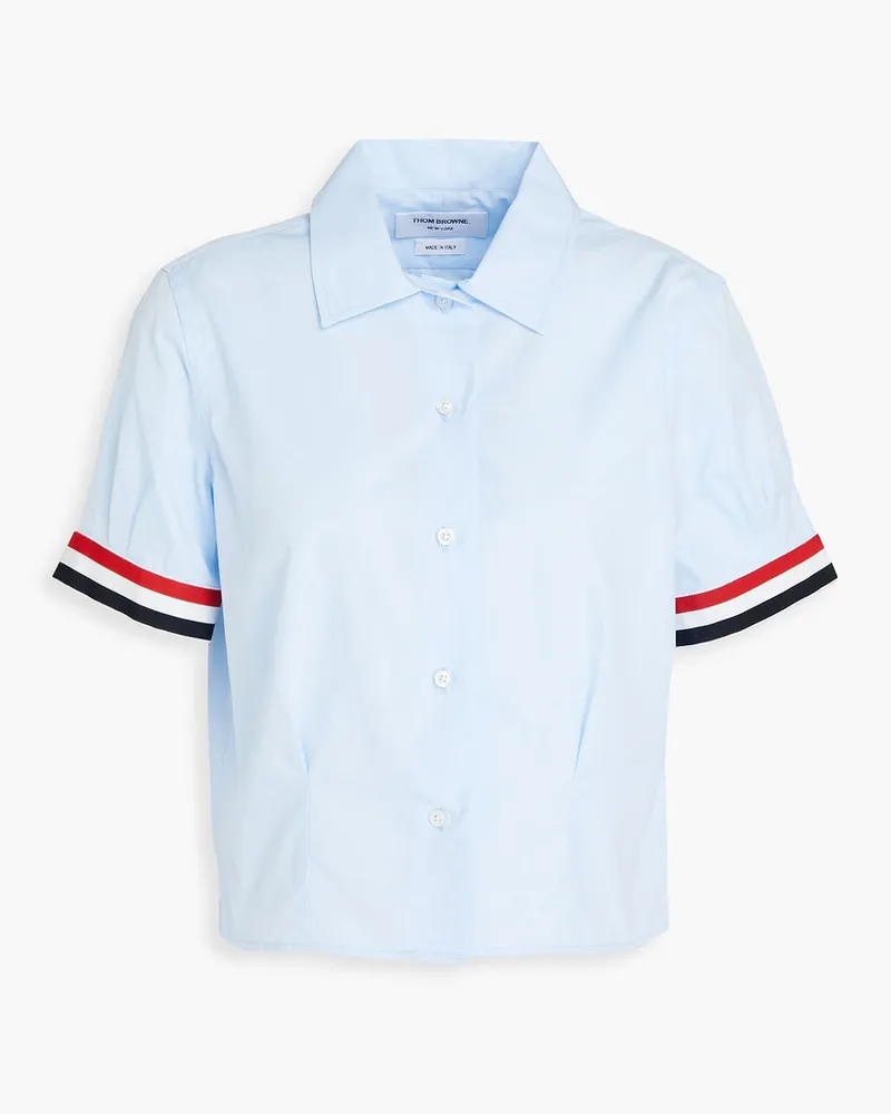 Thom Browne Hemd aus Baumwollpopeline mit Streifen Blau