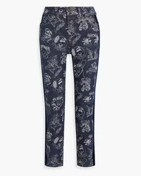 Zimmermann Hoch sitzende Jeans mit schmalem Bein und Print Blau