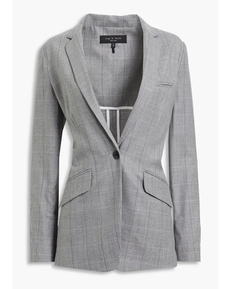 Rag & Bone Andre karierter Blazer aus Wolle Grau