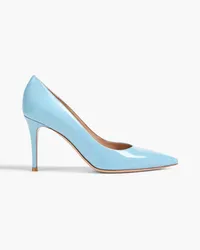 Gianvito Rossi Vernice 85 Pumps aus Lackleder Blau