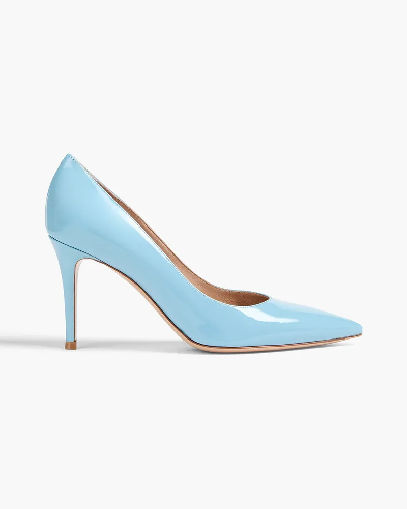 Gianvito Rossi Vernice 85 Pumps aus Lackleder Blau