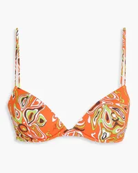 Emilio Pucci Bedrucktes Bikini-Oberteil mit Bügel Orange