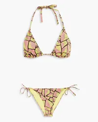 Emilio Pucci Triangel-Bikini mit Print Gelb