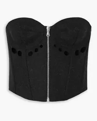 Jean Paul Gaultier Bustier aus Filz aus einer Wollmischung mit Cut-outs Schwarz