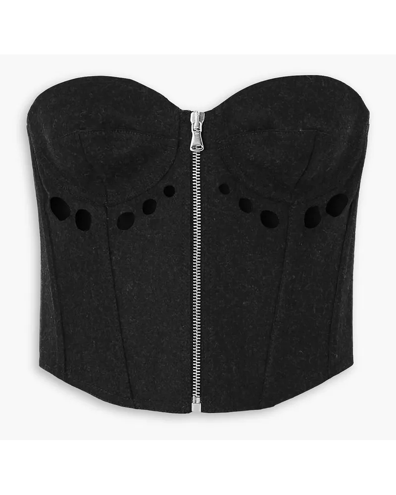 Jean Paul Gaultier Bustier aus Filz aus einer Wollmischung mit Cut-outs Schwarz