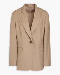 Brunello Cucinelli Blazer aus Grain de Poudre aus Wolle mit Zierperlen Neutral