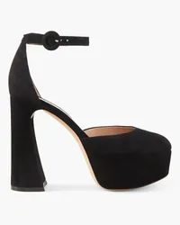 Gianvito Rossi 120 Holly Plateaupumps aus Veloursleder Schwarz