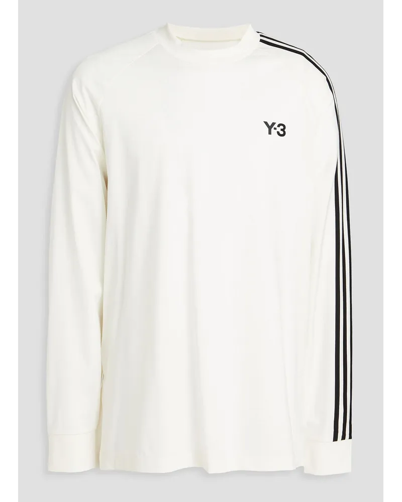 Y-3 T-Shirt aus Baumwoll-Jersey mit Streifen Weiß