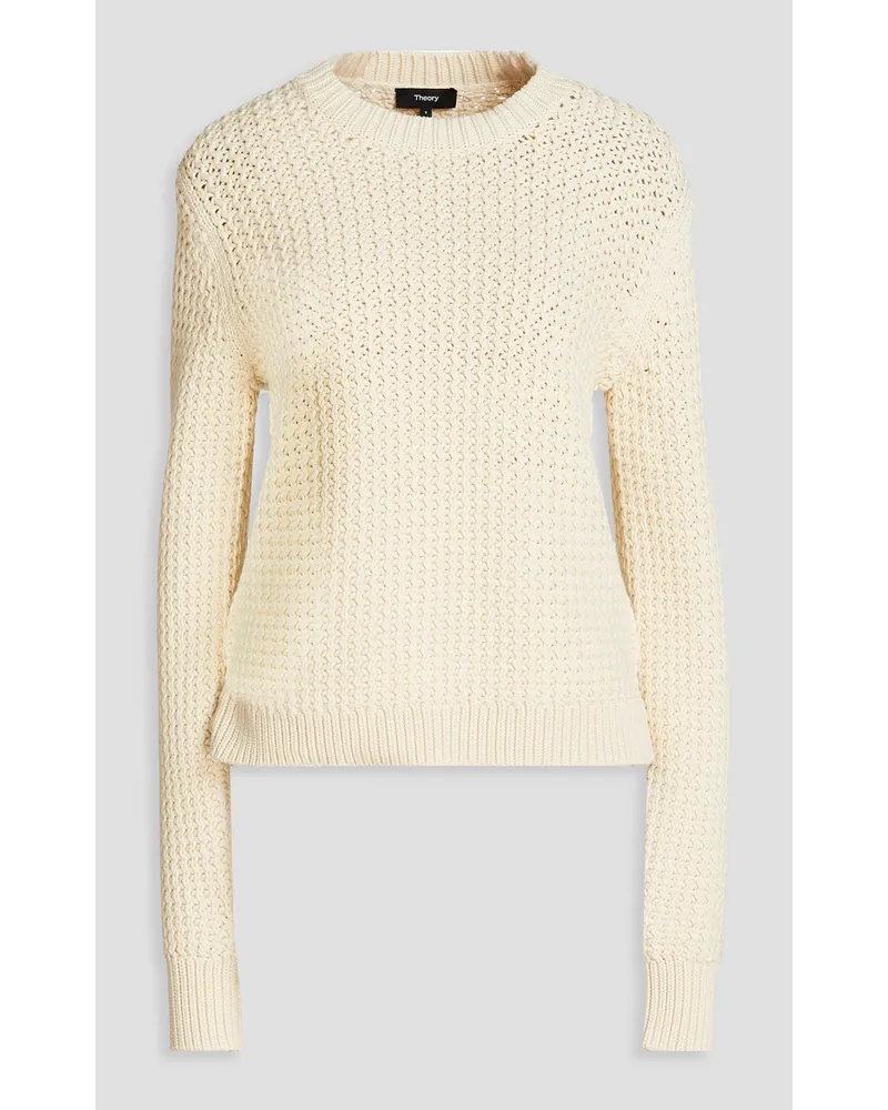 Theory Pullover aus einer Baumwollmischung inWaffelstrick Weiß