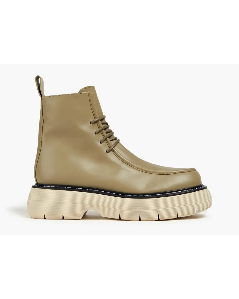 ATP Atelier Lomello Combat Boots aus Leder mit Plateausohle Grün