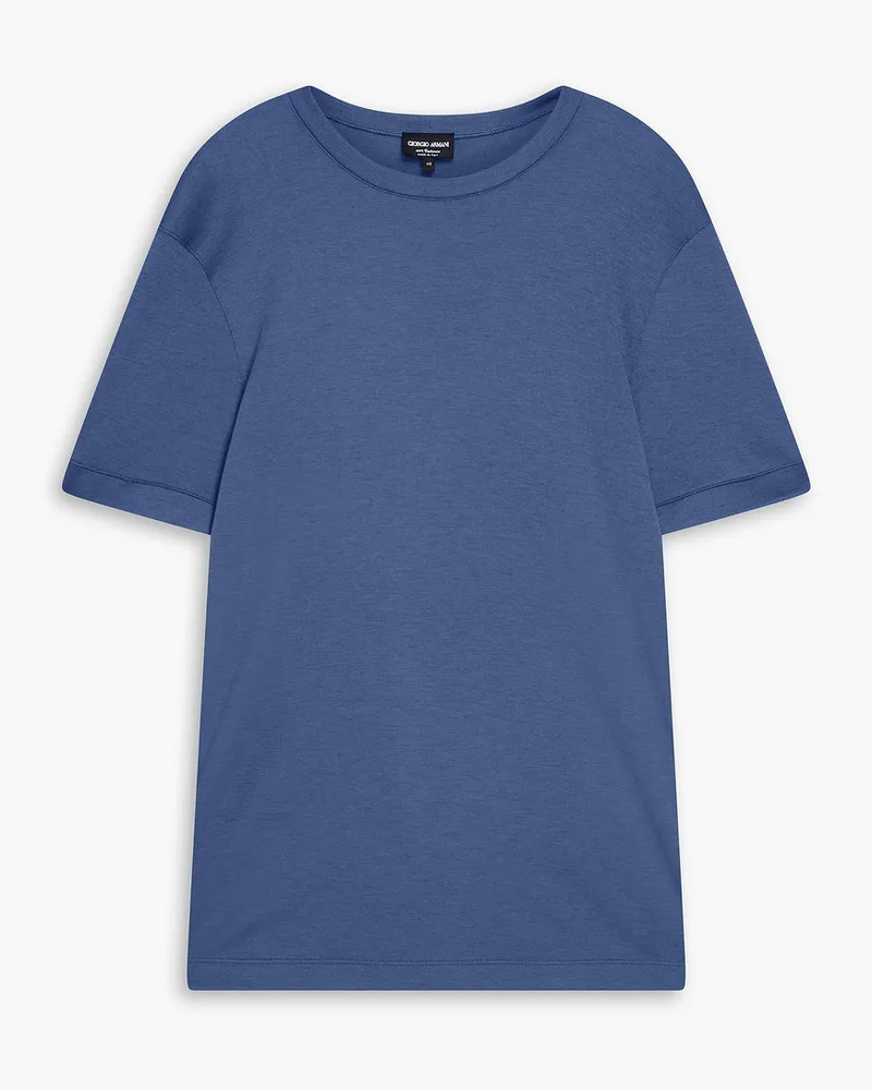 Giorgio Armani T-Shirt aus Kaschmir Blau
