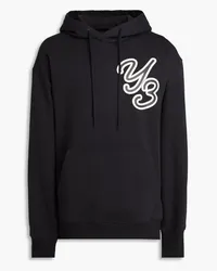 Y-3 Hoodie aus Baumwollfrottee mit Logoprint Schwarz