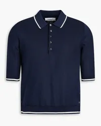 Thom Browne Poloshirt aus Piqué aus einer Seiden-Baumwollmischung Blau