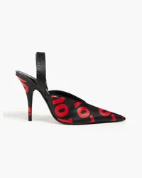 Philosophy Di Lorenzo Serafini Slingback-Pumps aus bedrucktem Leder Schwarz