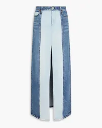 Alice + Olivia Alice OliviaGeorgia two-tone denim maxi skirt Blau