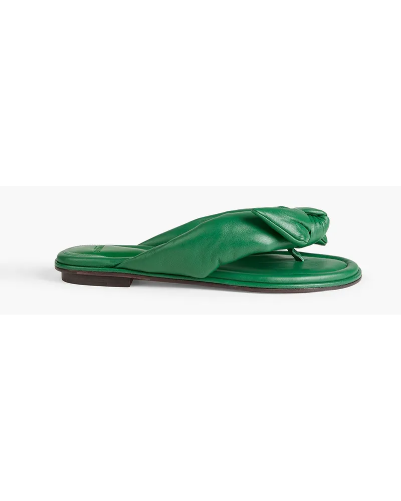 Alexandre Birman Soft Clarita wattierte Sandalen aus Leder mit Schleife Grün