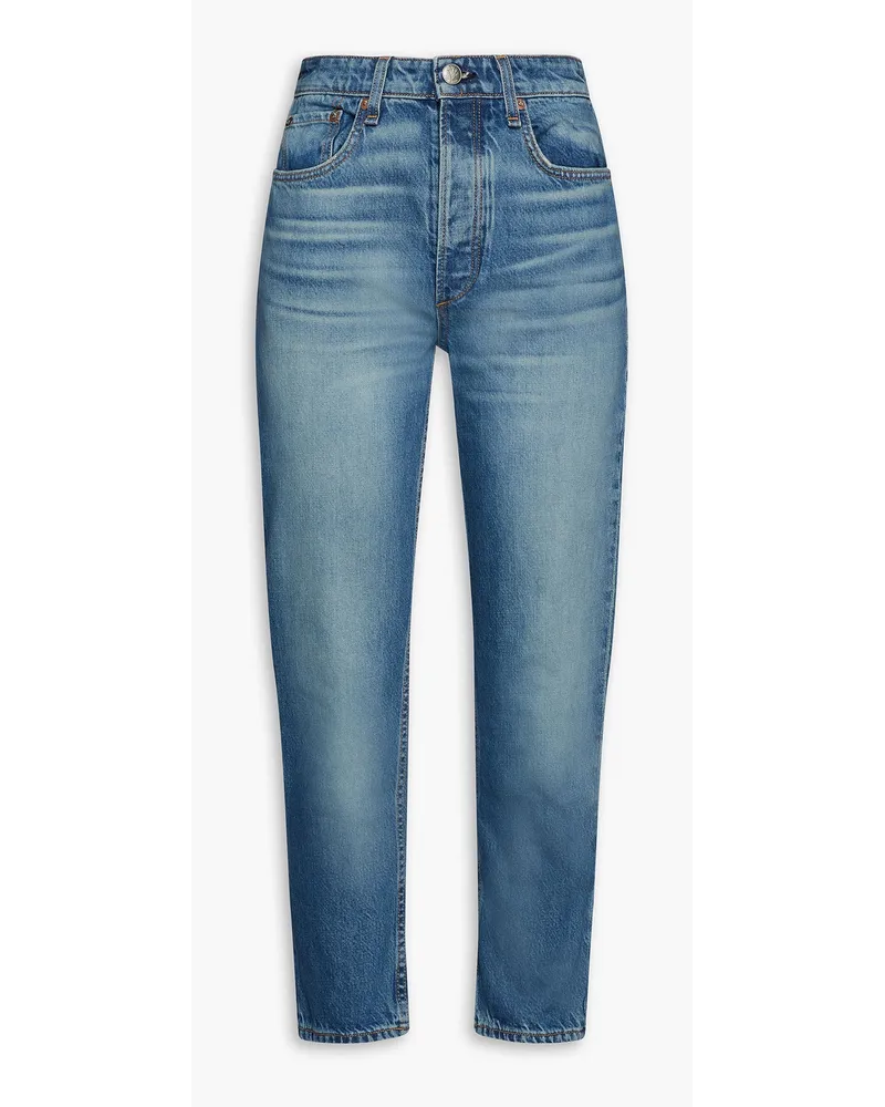 Rag & Bone Nina hoch sitzende Cropped Jeans mit schmalem Bein inausgewaschener Optik Blau