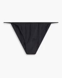 Isa Boulder Leaf Bikini-Höschen aus Stretch-Baumwollsatin Schwarz