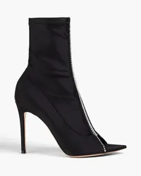 Gianvito Rossi Ankle Boots aus PVC und Satin mit Kristallverzierung Schwarz