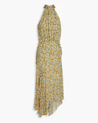 Veronica Beard Leia printed silk-chiffon midi dress Orange