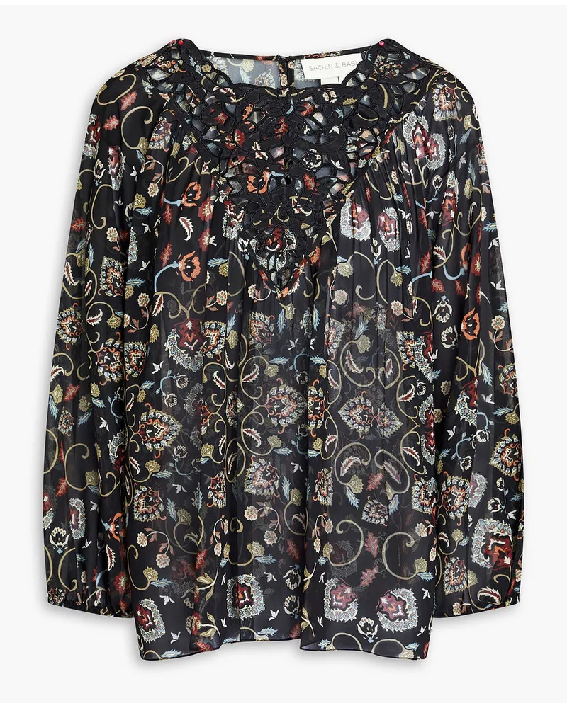 Sachin & Babi Dylan Bluse aus Georgette mit Paisley-Print Schwarz