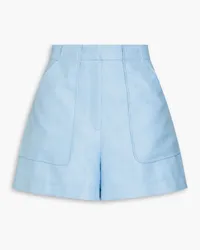 Lisa Marie Fernandez Tennis Shorts aus beschichtetem Tweed aus einer Baumwollmischung Blau