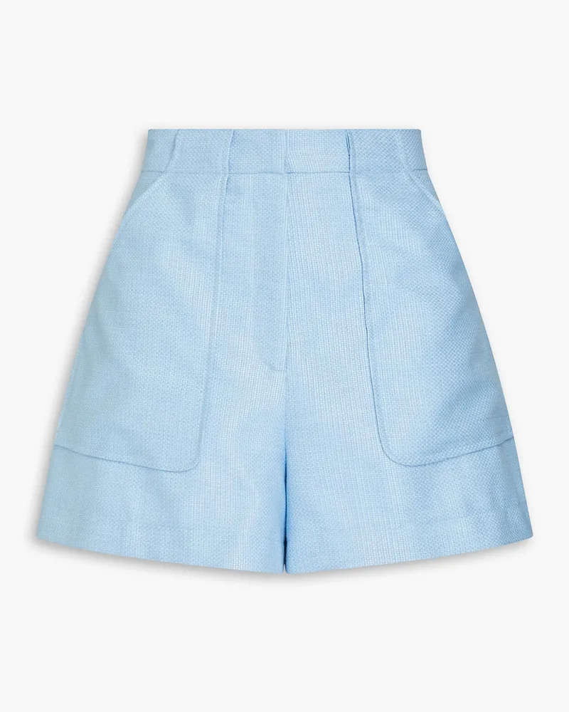 Lisa Marie Fernandez Tennis Shorts aus beschichtetem Tweed aus einer Baumwollmischung Blau