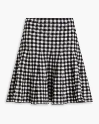 Sandro Minirock aus Jacquard-Strick mit Gingham-Karo Schwarz