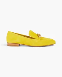 Tory Burch Jessa Loafers aus Veloursleder mit Verzierung Gelb