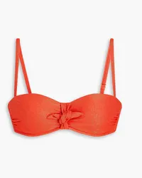 Heidi Klein Bikini-Oberteil inMetallic-Optik mit Bügel und Knotendetail Rot