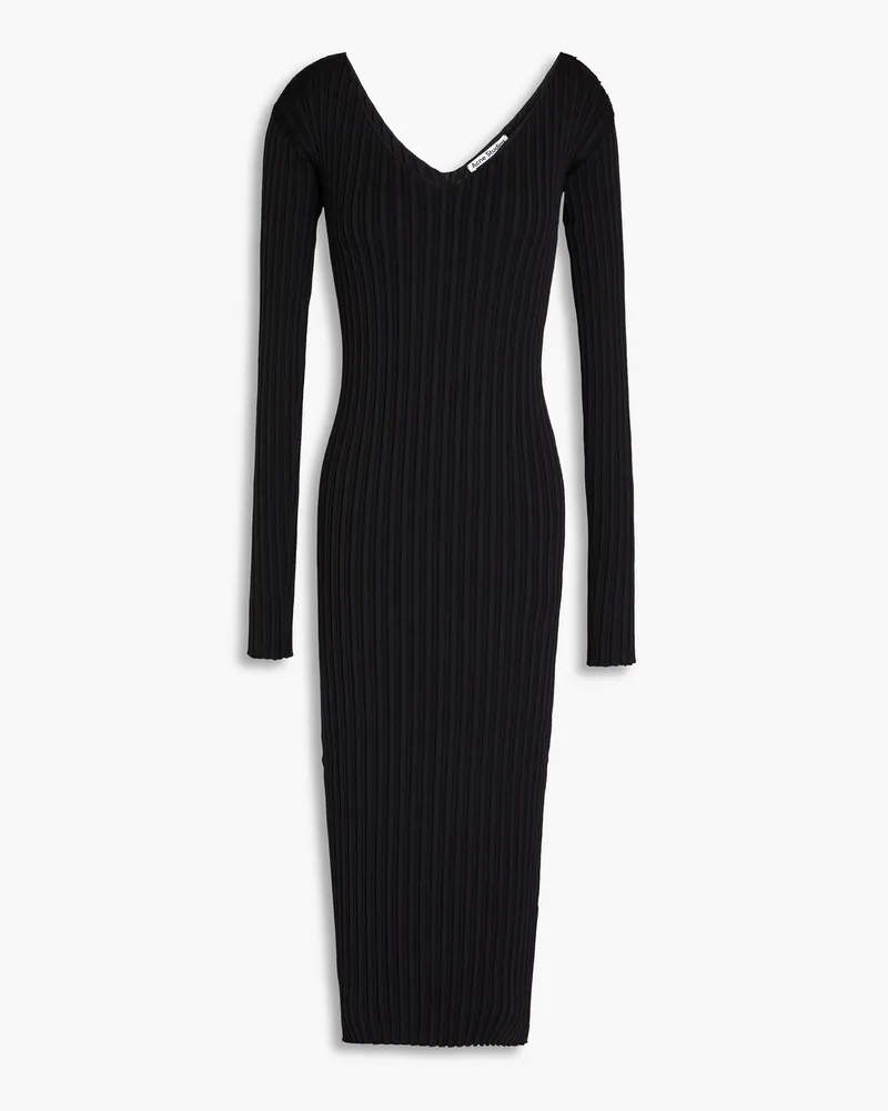 Acne Studios Kleid aus Rippstrick Schwarz