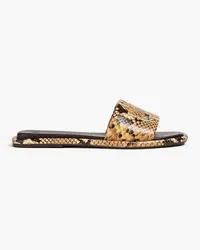 Tory Burch Pantoletten aus Leder mit Schlangeneffekt Animal-print