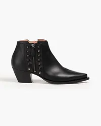 Alberta Ferretti Ankle Boots aus Leder mit Nieten Schwarz