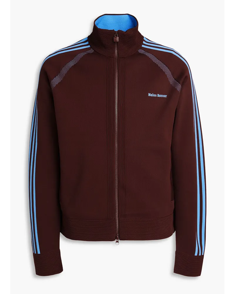 adidas Trainingsjacke aus Strick mit Streifen Braun